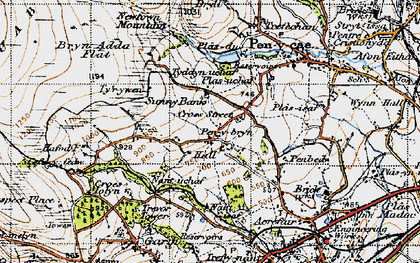 Old map of Bryn- Adda in 1947