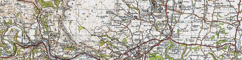Old map of Bryn- Adda in 1947