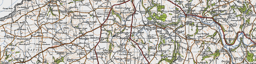 Old map of Blaen-mergi in 1947