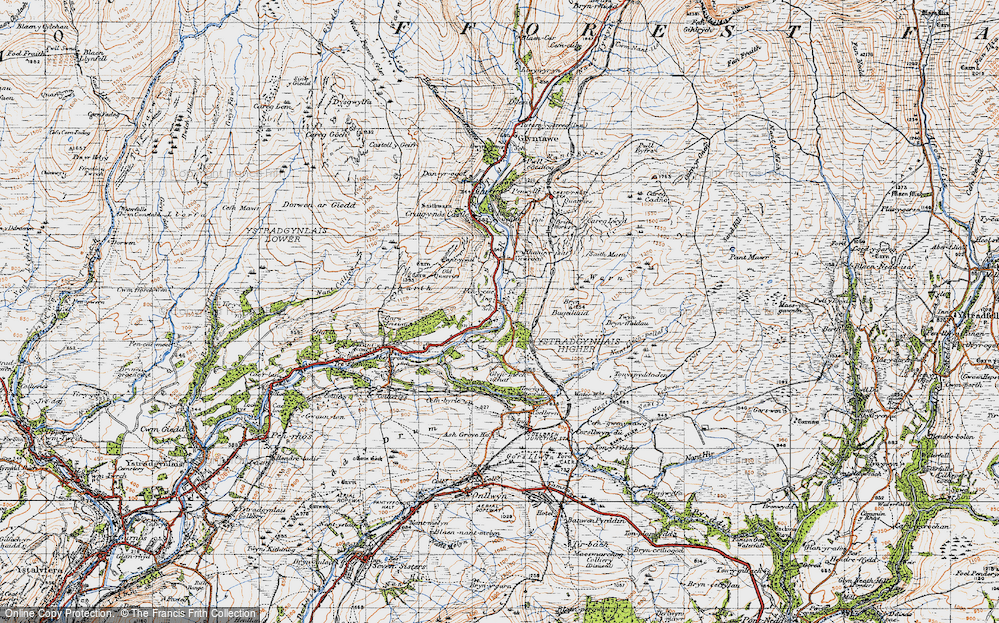 Historic Ordnance Survey Map Of Pen Y Cae 1947