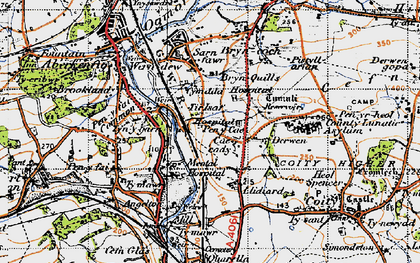 Old map of Pen-y-cae in 1947