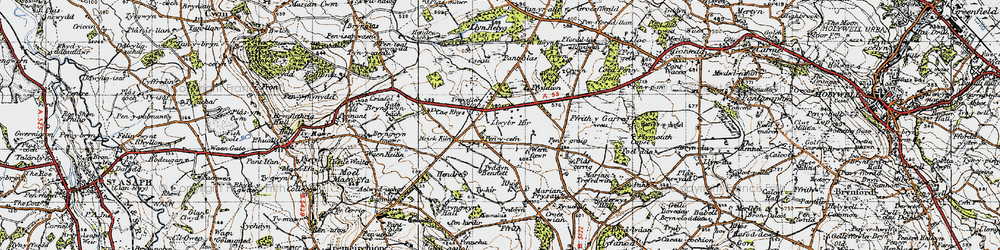 Old map of Pen-y-cefn in 1947