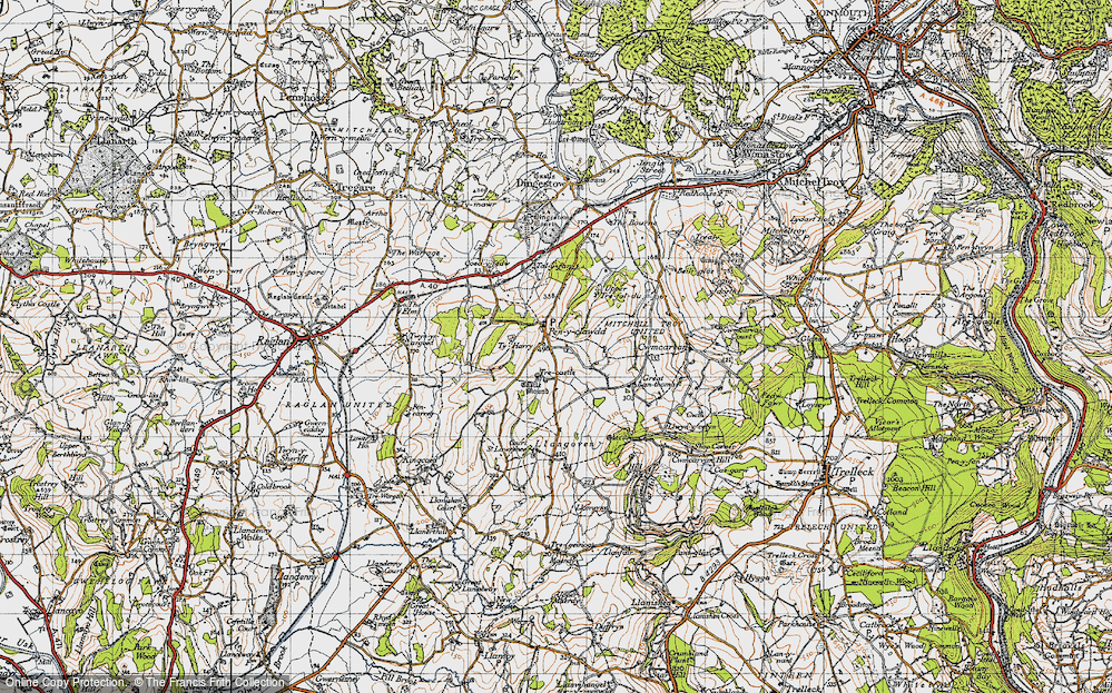 Old Map of Historic Map covering Ty Harry in 1946