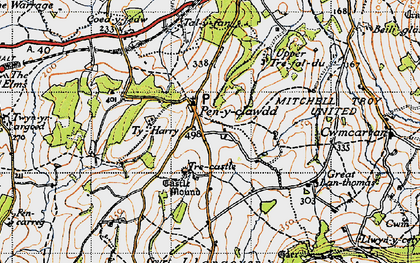 Old map of Ty Harry in 1946