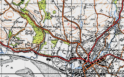 Old map of Stradey Castle in 1946