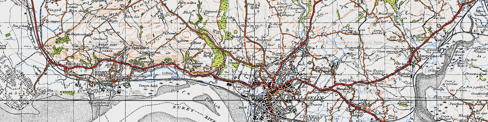 Old map of Pen-y-fai in 1946