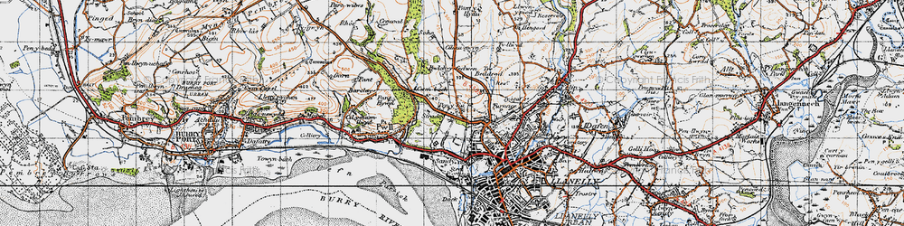 Old map of Stradey Castle in 1946