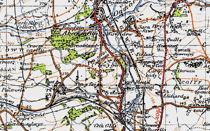 Old map of Pen-y-fai in 1947