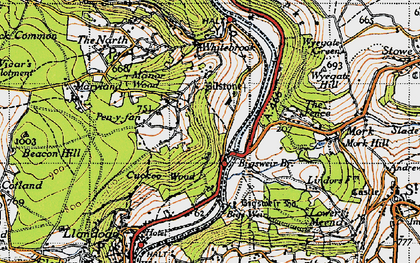 Old map of Bigsweir Br in 1946