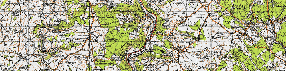 Old map of Bigsweir Ho in 1946
