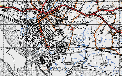 Old map of Pen-y-fan in 1947