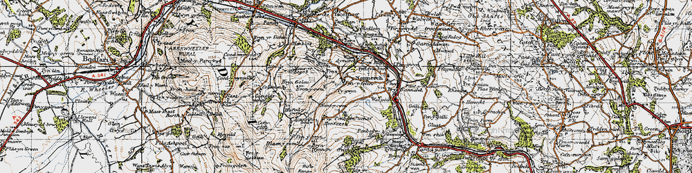 Old map of Pen-y-felin in 1947