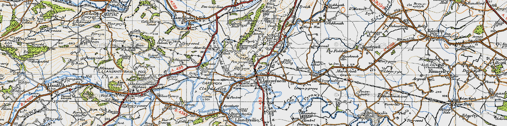 Old map of Pen y Foel in 1947