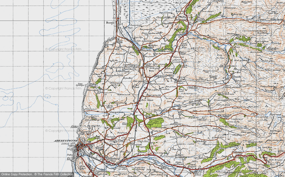 Old Map of Historic Map covering Wileirog in 1947