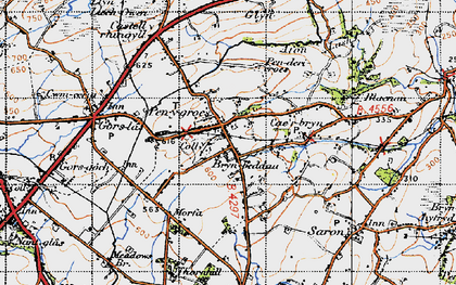 Old map of Pen-y-groes in 1947