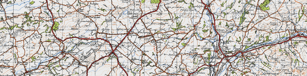 Old map of Pen-y-groes in 1947