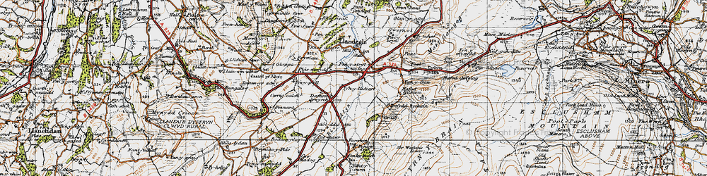 Old map of Bryniau'r-plas in 1947