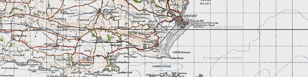 Old map of Penally in 1946