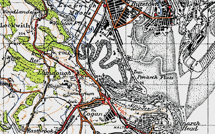 Old map of Penarth Moors in 1947