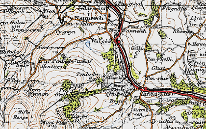Old map of Penbedw in 1947