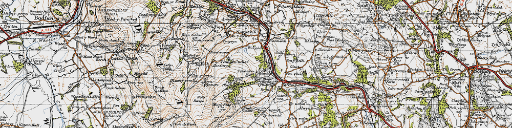 Old map of Penbedw in 1947