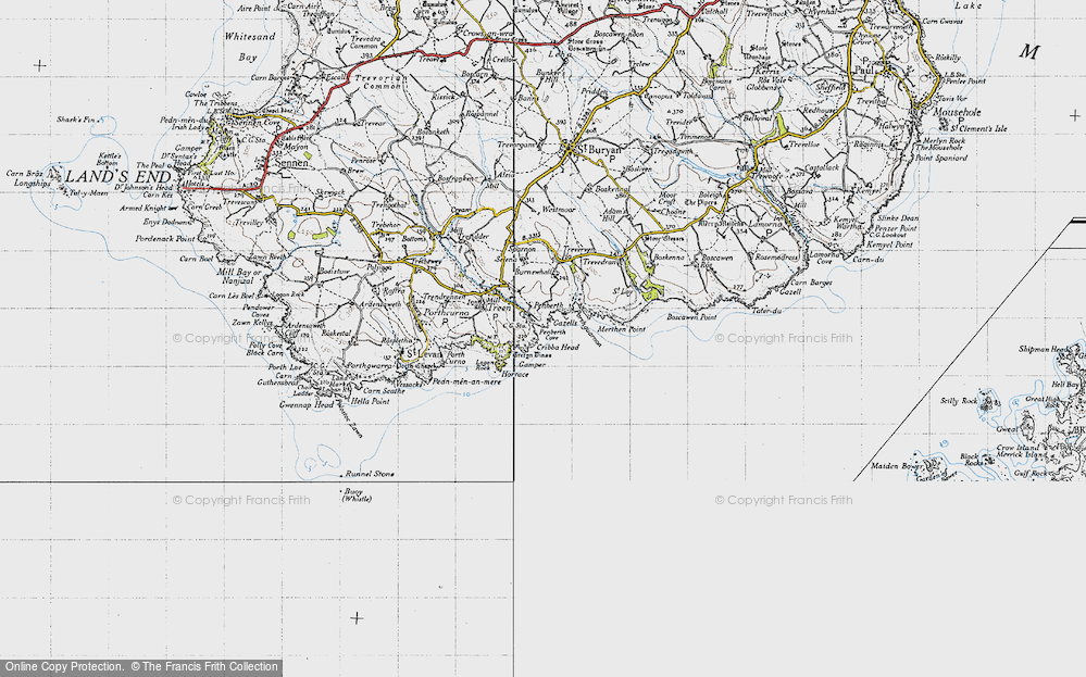 Old Map of Penberth, 1946 in 1946