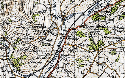 Old map of Penbidwal in 1947