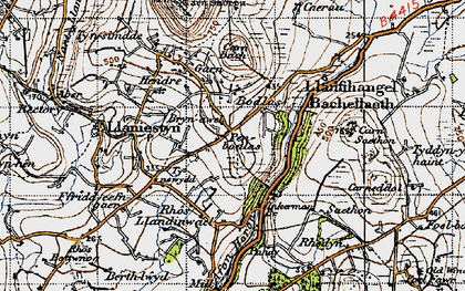Old map of Afon Horon in 1947