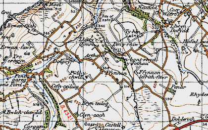 Old map of Penbontrhydyfothau in 1947