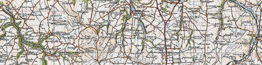 Old map of Tomenlawddog in 1947