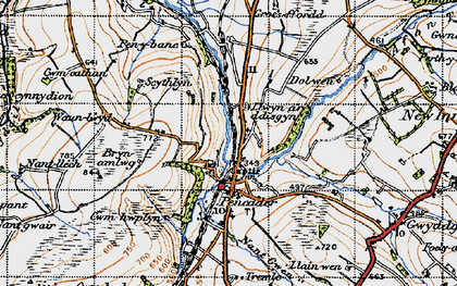Old map of Afon Talog in 1947