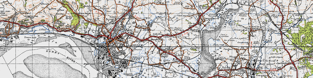 Old map of Penceiliogi in 1947