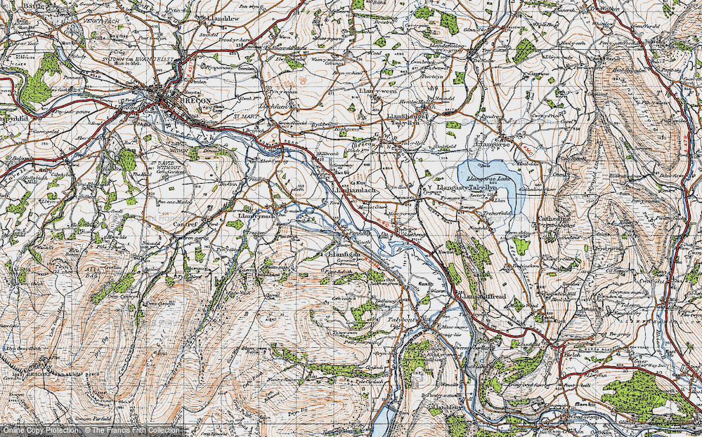 Old Map of Pencelli, 1947 in 1947