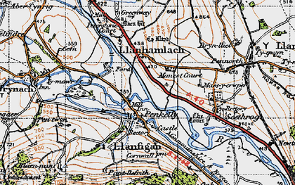 Old map of Pencelli in 1947