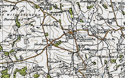 Old map of Pencombe in 1947