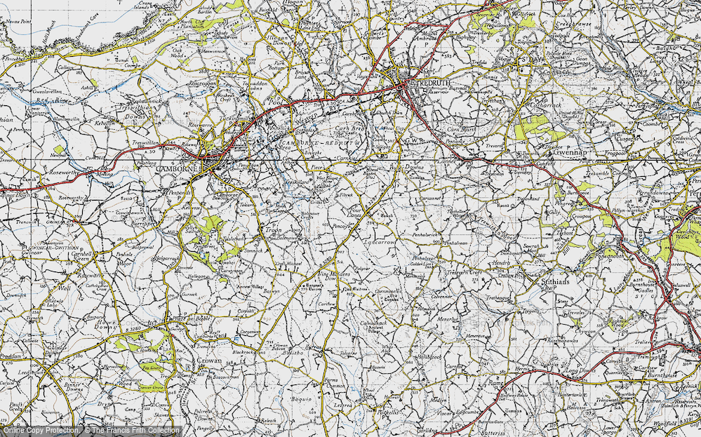 Old Map of Pencoys, 1946 in 1946