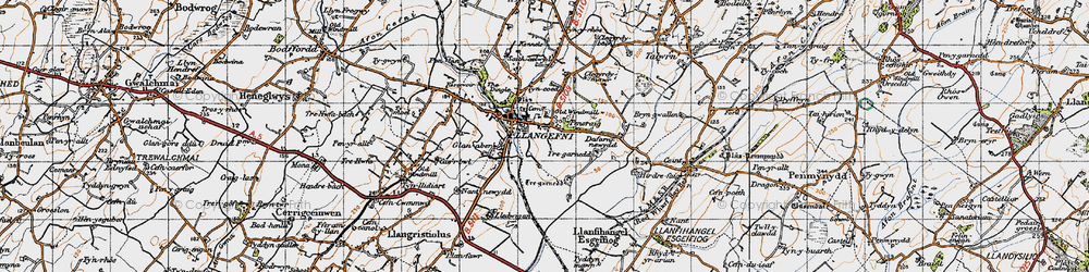 Old map of Pencraig in 1947