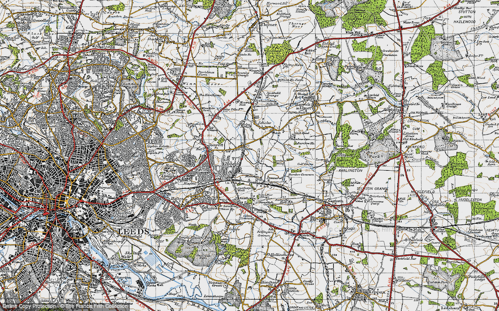 Old Map of Historic Map covering Barnbow Wood in 1947