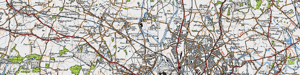 Old map of Pendeford in 1946