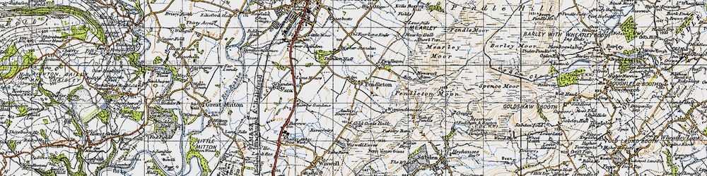 Old map of Pendleton in 1947