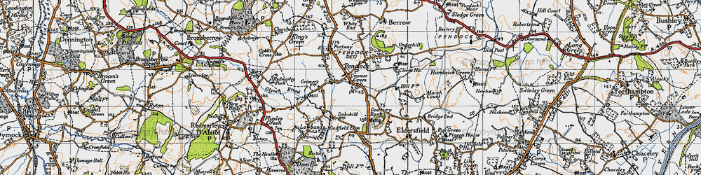 Old map of Pendock in 1947