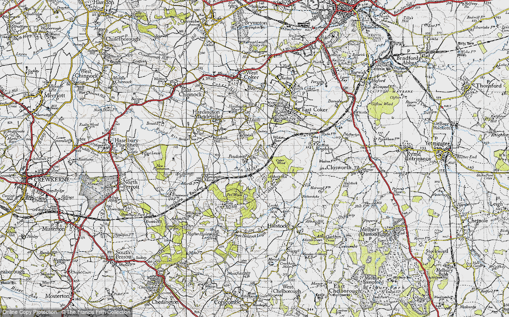 Old Map of Pendomer, 1945 in 1945