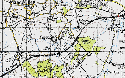 Old map of Pendomer in 1945