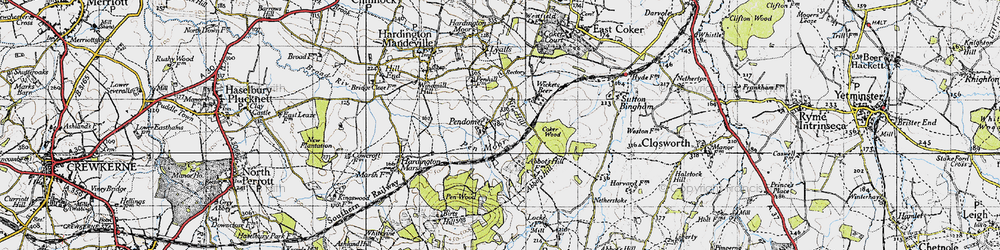 Old map of Pendomer in 1945