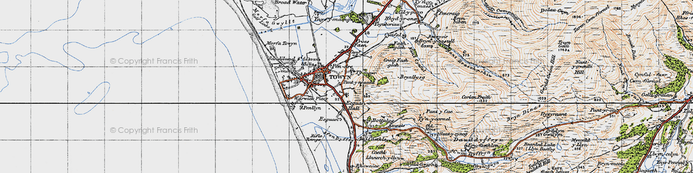 Old map of Bod Talog in 1947