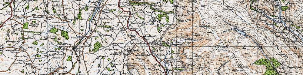 Old map of The Rhôs in 1947
