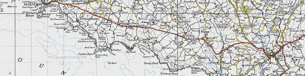 Old map of Pengersick in 1946