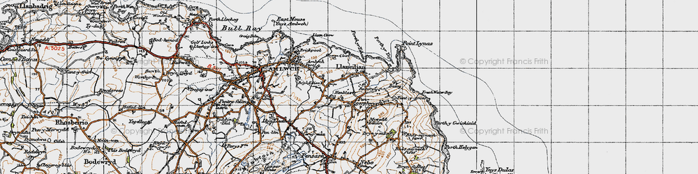 Old map of Pengorffwysfa in 1947