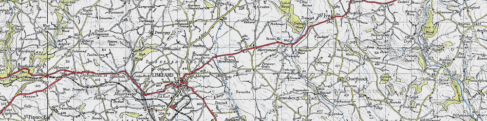 Old map of Pengover Green in 1946