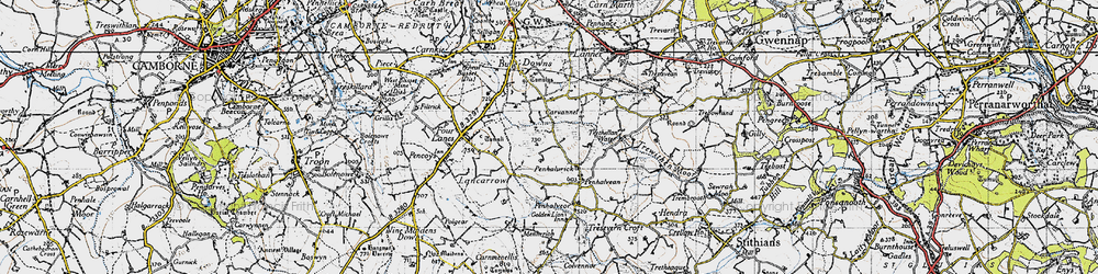 Old map of Penhalurick in 1946